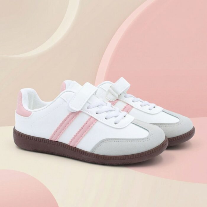 ⁦بوت رياضي بناتي لون أبيض وزهري⁩ - الصورة ⁦6⁩