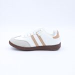 ⁦بوت رياضي بناتي لون أبيض وبيج⁩ - الصورة ⁦4⁩