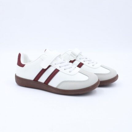 بوت رياضي بناتي لون أبيض وخمري