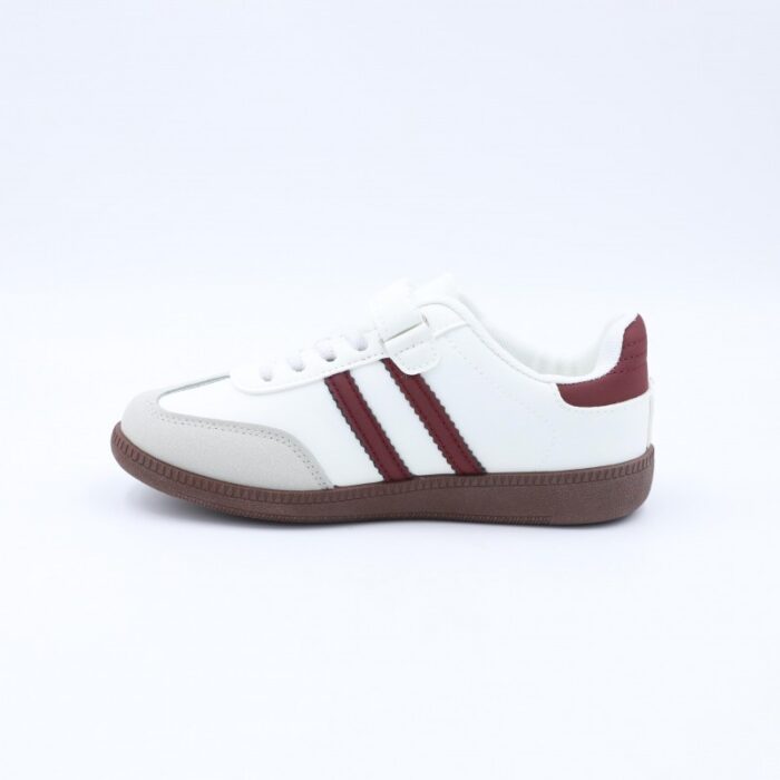 ⁦بوت رياضي بناتي لون أبيض وخمري⁩ - الصورة ⁦4⁩