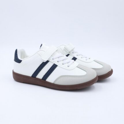 بوت رياضي بناتي لون أبيض وكحلي