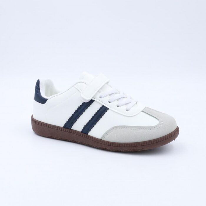 ⁦بوت رياضي بناتي لون أبيض وكحلي⁩ - الصورة ⁦2⁩