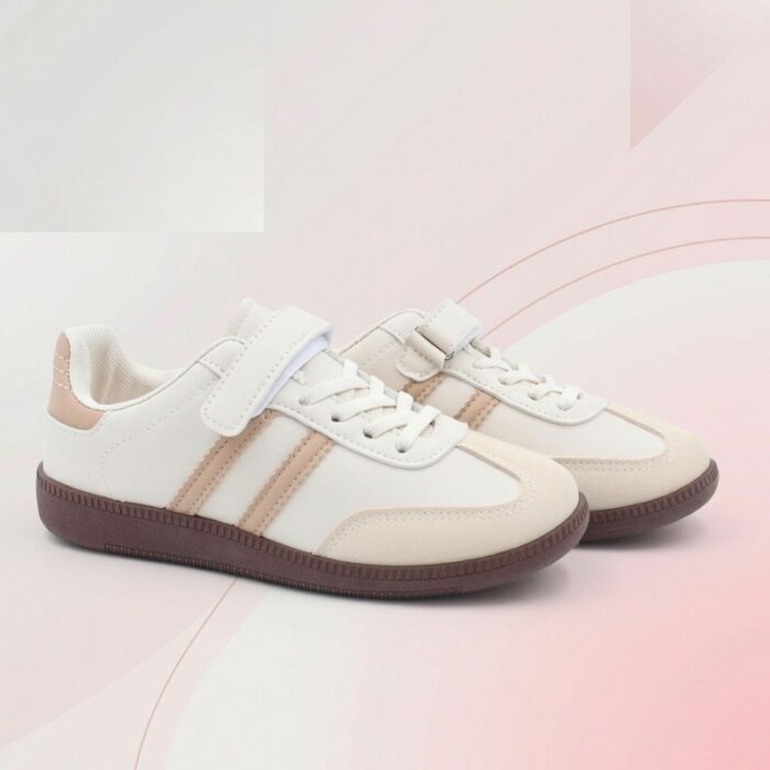 ⁦بوت رياضي بناتي لون بيج وكاكي⁩ - الصورة ⁦7⁩