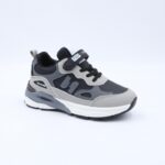 ⁦حذاء تصميم رياضي محيير لون اسود ورمادي⁩ - الصورة ⁦2⁩