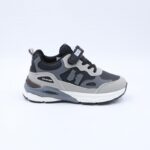 ⁦حذاء تصميم رياضي محيير لون اسود ورمادي⁩ - الصورة ⁦3⁩