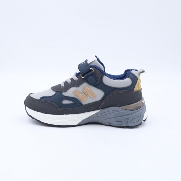 ⁦حذاء تصميم رياضي محيير لون رمادي وأزرق⁩ - الصورة ⁦4⁩