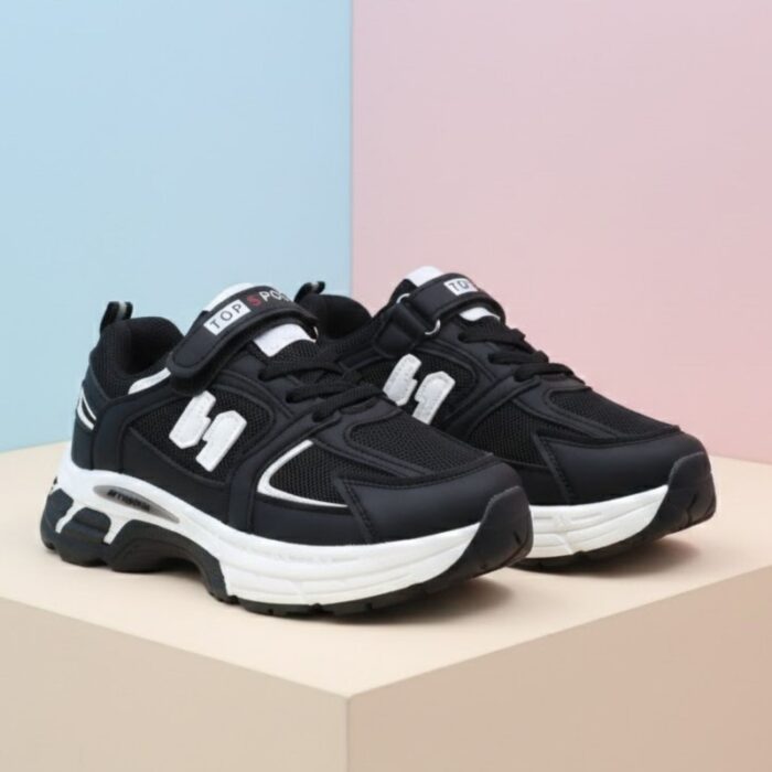 ⁦حذاء تصميم رياضي محيير لون اسود⁩ - الصورة ⁦6⁩