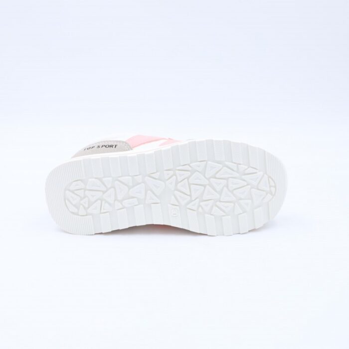 ⁦بوت رياضي بناتي للأطفال لون أبيض وزهري⁩ - الصورة ⁦5⁩