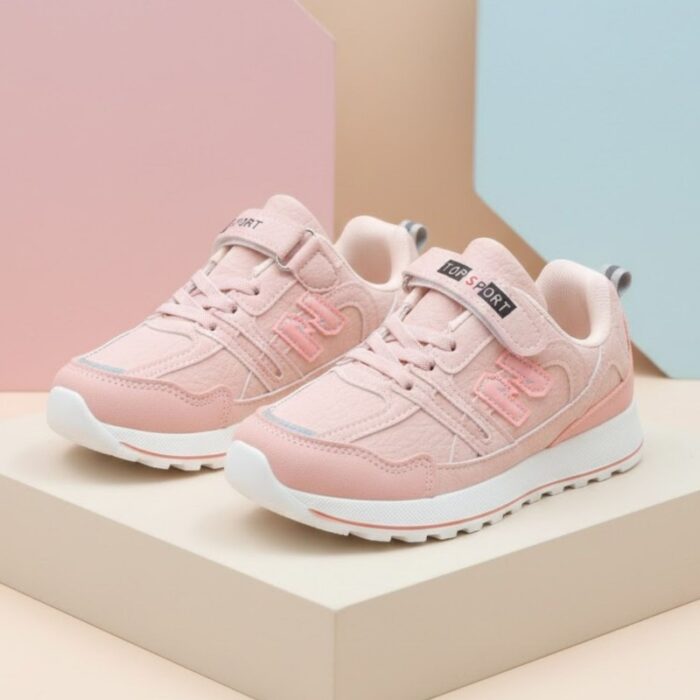 ⁦بوت رياضي للأطفال لون زهري⁩ - الصورة ⁦6⁩