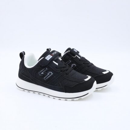 بوت رياضي للأطفال لون اسود وابيض