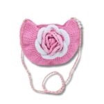 ⁦شنطة وردة مع يد سلسلة لون زهري - نكشة فن⁩ - الصورة ⁦3⁩