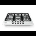 طباخ غاز بلاطة 70سم 5 عيون من رويال بلس لون سلفر