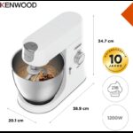 ⁦Kenwood Chef XL KVL4101W Food Processor 6.7 L 1200 Watt-White⁩ - الصورة ⁦2⁩