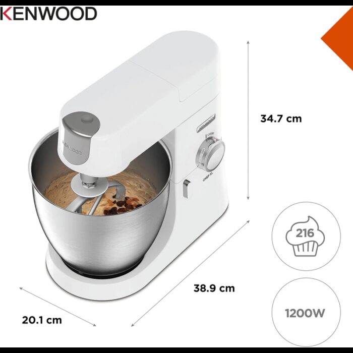 ⁦Kenwood Chef XL KVL4101W Food Processor 6.7 L 1200 Watt-White⁩ - الصورة ⁦4⁩