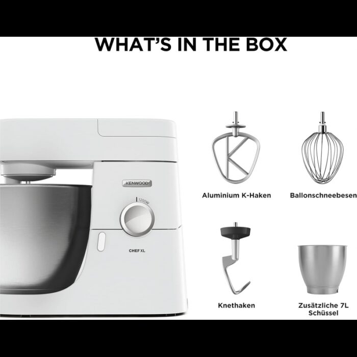 ⁦Kenwood Chef XL KVL4101W Food Processor 6.7 L 1200 Watt-White⁩ - الصورة ⁦5⁩