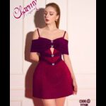 بيبي دول مخمل ستاتي لون خمري