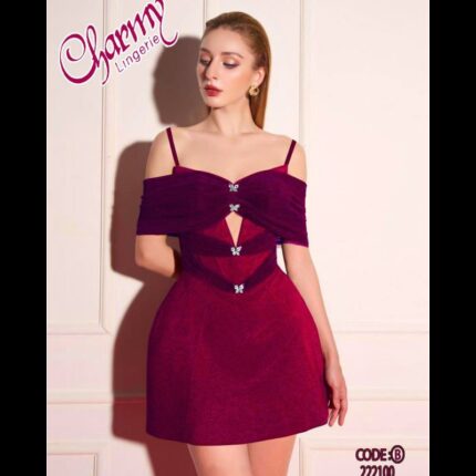 بيبي دول مخمل ستاتي لون خمري