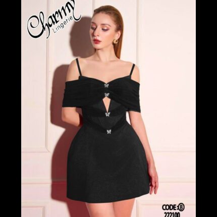 بيبي دول مخمل ستاتي لون اسود