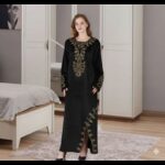 دشداشة مخمل ستاتي لون أسود