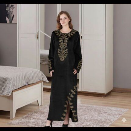 دشداشة مخمل ستاتي لون أسود