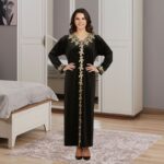 دشداشة مخمل ستاتي لون أسود