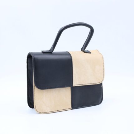 شنطة حقيبة يد نسائية بلونين بيج واسود