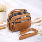 ⁦شنطة حقيبة جلد يد او كتف صغيرة stave تصميم سبورت لون بني⁩ - الصورة ⁦8⁩