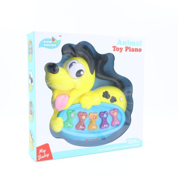 ⁦لعبة بيانو للأطفال على شكل كلب لون أصفر⁩ - الصورة ⁦2⁩