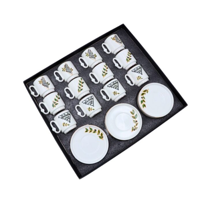 ⁦طقم فناجين زيتون وحطة مكون من 12 فنجان و 12 صحن⁩ - الصورة ⁦3⁩