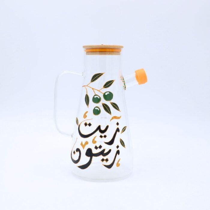 ⁦مزيتة زجاج شفاف مع غطاء⁩ - الصورة ⁦2⁩