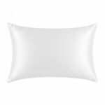 غطاء وسادة ستان لون ابيض