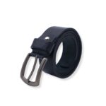 سير (حزام وسط) جلد طبيعي سادة عرض 4 سم للرجال لون أسود