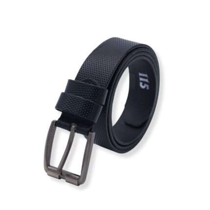 سير (حزام وسط) جلد طبيعي سادة عرض 4 سم للرجال لون أسود