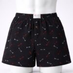 بوكسر رجال قطني بتصميم أسهم لون اسود