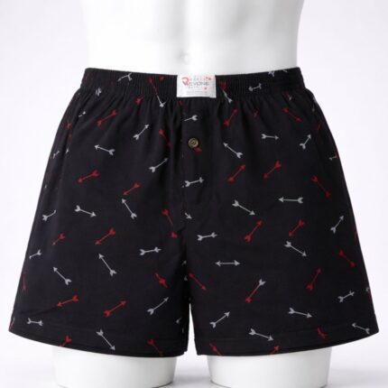 بوكسر رجال قطني بتصميم أسهم لون اسود