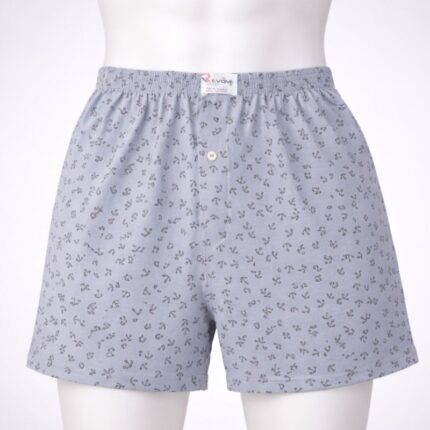 بوكسر رجال قطني بتصميم مرساة البحر لون رمادي