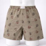 بوكسر رجال قطني لون زيتي