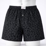 بوكسر رجال قطني بتصميم ايموجي سمايل لون أسود