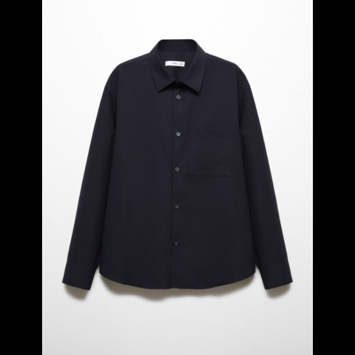 ⁦قميص رسمي رجالي من مانجو MANGO لون كحلي⁩ - الصورة ⁦8⁩