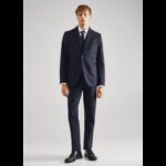 ⁦جاكيت رسمي سليم فيت رجالي من مانجو MANGO لون اسود مخطط⁩ - الصورة ⁦2⁩