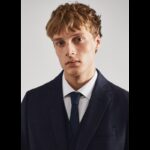 ⁦جاكيت رسمي سليم فيت رجالي من مانجو MANGO لون اسود مخطط⁩ - الصورة ⁦4⁩