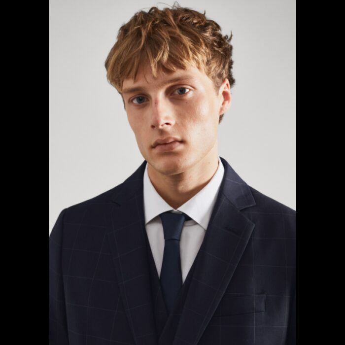 ⁦جاكيت رسمي سليم فيت رجالي من مانجو MANGO لون اسود مخطط⁩ - الصورة ⁦4⁩