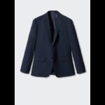 ⁦جاكيت رسمي سليم فيت رجالي من مانجو MANGO لون كحلي⁩ - الصورة ⁦7⁩