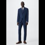 ⁦جاكيت رسمي سليم فيت رجالي من مانجو MANGO لون كحلي⁩ - الصورة ⁦2⁩