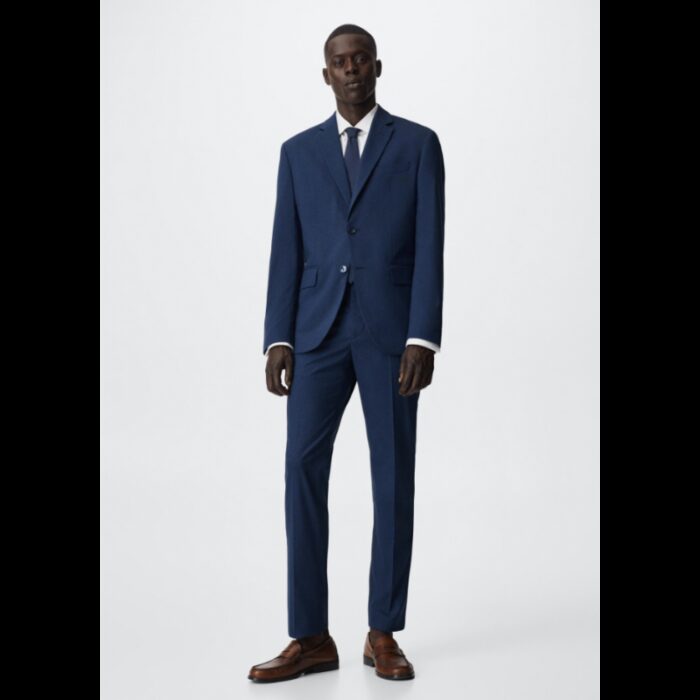 ⁦جاكيت رسمي سليم فيت رجالي من مانجو MANGO لون كحلي⁩ - الصورة ⁦2⁩