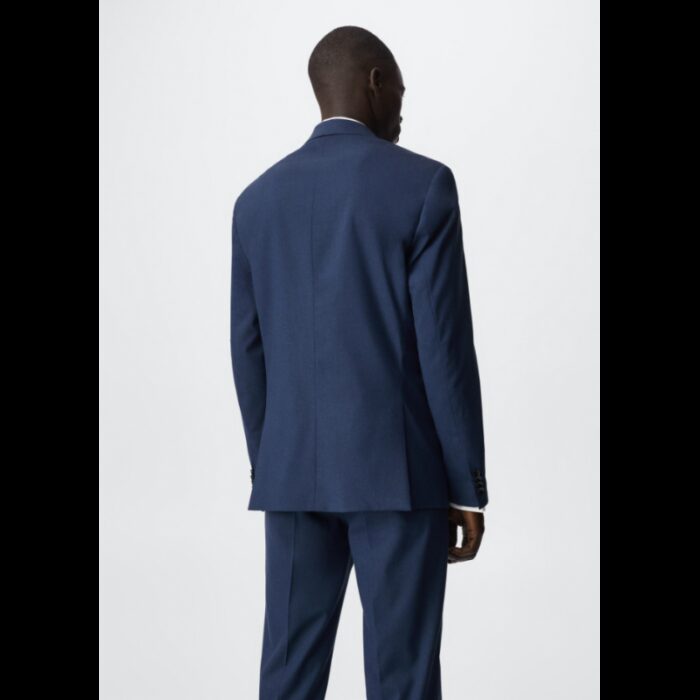 ⁦جاكيت رسمي سليم فيت رجالي من مانجو MANGO لون كحلي⁩ - الصورة ⁦3⁩