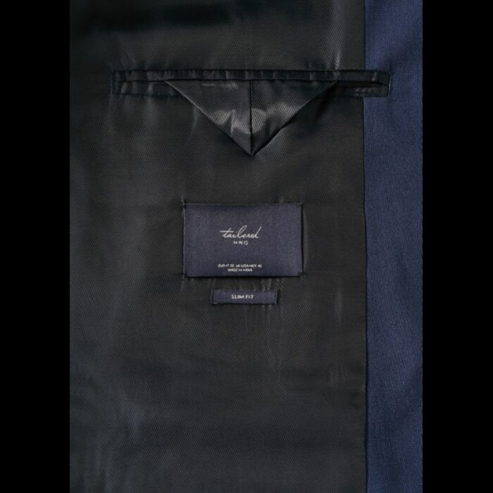 ⁦جاكيت رسمي سليم فيت رجالي من مانجو MANGO لون كحلي⁩ - الصورة ⁦7⁩