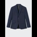 ⁦جاكيت رسمي سليم فيت رجالي من مانجو MANGO لون كحلي⁩ - الصورة ⁦8⁩