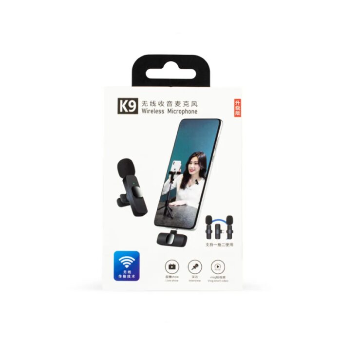 ⁦K9 2 in 1 Dual Wireless Microphone Double Mic⁩ - الصورة ⁦2⁩