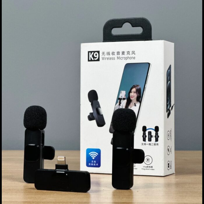 ⁦K9 2 in 1 Dual Wireless Microphone Double Mic⁩ - الصورة ⁦9⁩